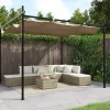 Best Pergola med infällbart tak taupe 295x292x230 cm Valvbågar, Spaljéer, Bersåer & Pergolor