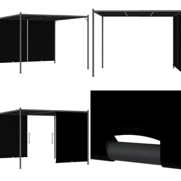 Best Pergola med infällbart tak 3x3 m antracit - Pergola - Pergolor - Home & Living Valvbågar, Spaljéer, Bersåer & Pergolor