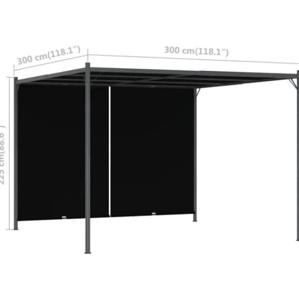 Best Pergola med infällbart tak 3x3 m antracit - Pergola - Pergolor - Home & Living Valvbågar, Spaljéer, Bersåer & Pergolor