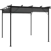 Pergola med infällbart tak - Stål och polyester | Storlek: 3x3 m | Färg: Antracit