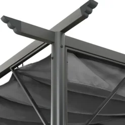 Pergola med infällbart tak - Stål och polyester | Storlek: 3x3 m | Färg: Antracit