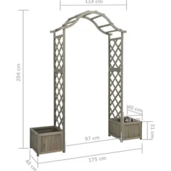 Pergola med odlingslåda grå massivt granträ - Pergola - Trädgårdsbåge - Home & Living Valvbågar, Spaljéer, Bersåer & Pergolor