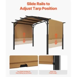 Clearance Pergola, 304,8x304,8x254 cm, Beige, Metall Valvbågar, Spaljéer, Bersåer & Pergolor