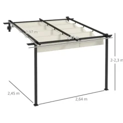Sale Pergola, 297x297x200 cm, Krämfärgad Valvbågar, Spaljéer, Bersåer & Pergolor