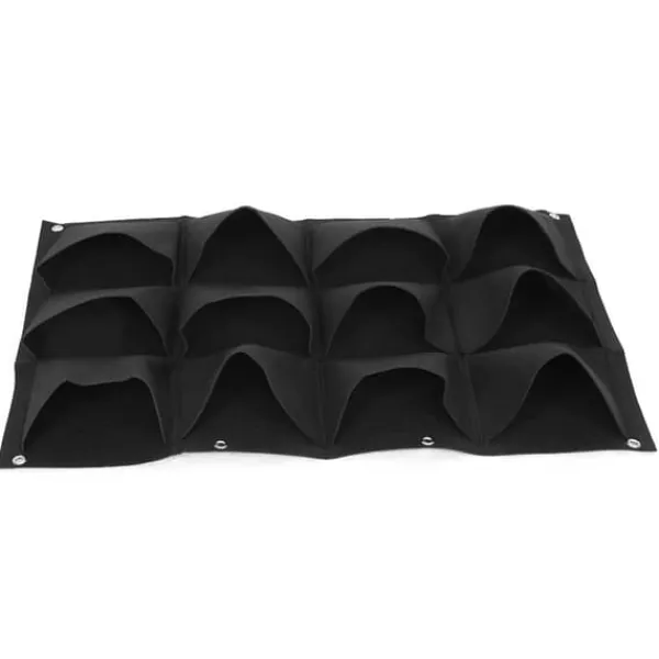 Clearance Planteringspåse Trädgård Balkong Vägg Vertikal Blomväxter Hängande Planter Svart Färg 12 Fickor Krukor & Växtbehållare