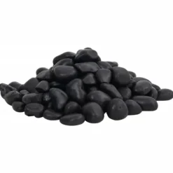 Polerad småsten 10 kg - Dekorativ akvariegrus och trädgårdssmyckning | Färg: Svart | Storlek: 2-5 cm