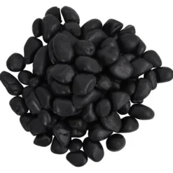 Polerad småsten 10 kg - Dekorativ akvarium- och trädgårdssten | Färg: Svart | Storlek: 2-5 cm