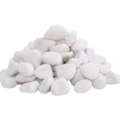 vidaXL Polerad småsten 25 kg vit 2-5 cm