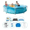 Sale Pool Super Deal - 8-delad - Intex metallram Rund Strandsida 305x76 cm Pooler