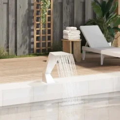 Poolfontän i rostfritt stål - Dekorativ poolaccessoar | Färg: Silver | Storlek: 64x30x52 cm