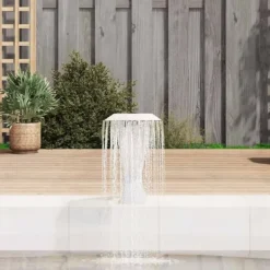 Poolfontän i rostfritt stål - Dekorativ poolaccessoar | Färg: Silver | Storlek: 64x30x52 cm