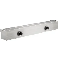Clearance Poolfontän, Vattenfall med LED-ljusramp, 60x11.5x8 cm, Silver, Rostfritt stål Fontäner & Dammar