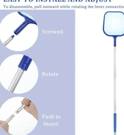 Discount Poolhåv/Poolskummarhåv/Håv med Teleskopisk Stålstång - 160 cm Utdragbar Lövskummar för Pool & Spa Pool- & Spatillbehör