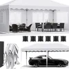 Discount Pop-up paviljong 3x6 m - Trädgårdspaviljong - One-Push snabb uppfällning - Fyra sidoväggar - Vattentät HDPE, PU-belagd - Aluminiumram - Vit Tält & Lusthus