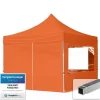 Discount pop-up tält snabbtält 3x3 m - 4 sidodelar hopfällbart tält aluminium paviljong (certifierad) party lusthus orange tak Tält & Lusthus
