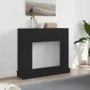 Öppen spisinsats i svart ek - Dekorativ spiselkrans för LED-låga | Färg: Svart | Storlek: 100x30x87,5 cm