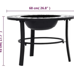 Sale Öppna spisar - Living Eldfat med mosaik svart och vit 68cm keramik Öppna Spisar