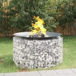 Öppna spisar - Living Gabion för eldstad Ø 100 cm galvaniserat järn