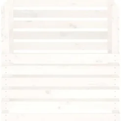 Praktisk kompostlåda i massivt furuträ - Hög kapacitet | Färg: Vit | Storlek: 80x80x78 cm