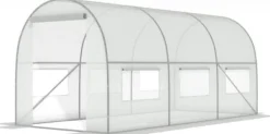 Clearance Professionell växthus för grönsaker - Hållbar metallram, UV-4 filterfilm, ventilationsfönster Växthus