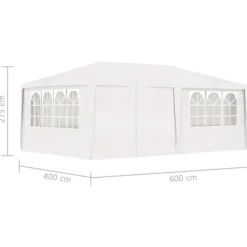 Professionellt partytält med väggar 4x6 m vit 90 g/m² - Partytält - Festtält - Home & Living