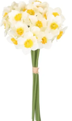 New PÅSKLILJEBUKETT PÅSKLILJEBLOMMOR 41 CM MED 6 GRENAR Snittblommor