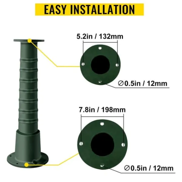 Best Pumpstativ i gjutjärn för svängpumpar 22,86x22,86x66cm, belagd handpumpställ med 8mm vägg, perfekt för trädgård och damm. Fontäner & Dammar