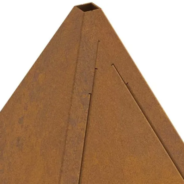 Sale Pyramidformad eldstad i väderbeständigt stål | Storlek: 50x50x51 cm | Färg: Stålgrå Öppna Spisar