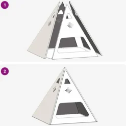 Sale Pyramidformad eldstad i väderbeständigt stål | Storlek: 50x50x51 cm | Färg: Stålgrå Öppna Spisar