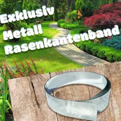 Clearance Rabattkant, Gräskant, Trädgårdskant, Kantplåt, Gräsmattkant metall Alu/Zink (längd 10m 15m / höjd 15cm 20cm 25cm), Längd GS:15 m, Bred:20 cm Kit För Växt- & Örtplantering