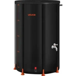 Regntunna, 380 L, 70x103 cm, Svart, PVC