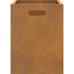 New Rektangulär vedeldad eldstad i Corten stål | Storlek: 50x30x40 cm | Färg: Brun Vedeldade Kaminer