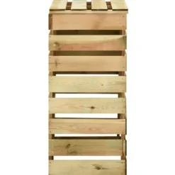 Sale Ribbad trädgårdskompost i trä - 2 st lådor | Storlek: 80x50x100 cm | Färg: Impregnerad furu Kompostering