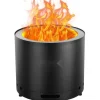 Outlet Rökslös eldstad 19,3 i Dia, vedeldad, rostfritt stål, utomhus bonfire, hållbar och säker användning Öppna Spisar
