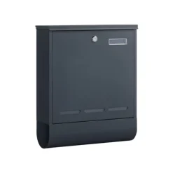 Rootz antracitstål Postlåda - Brevlåda - Postlåda - Pulverlackerat stål - Väderbeständigt - Lätt att installera - Säkert låssystem - 35cm x 12cm x 42, | CDON