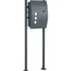 Best Rootz brevlåda - Postlåda - Lås - Stående brevlåda - Postlådor - 2 nycklar - Stål - Grå - 44 cm x 15 cm x 114 cm Postlådor & Brevlådor