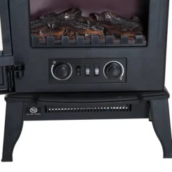 Sale Rootz elektrisk öppen spis - LED Flames - 1000/2000 W - Justerbar temperatur - Ljusstyrka - Metall - 39 x 23 x 56,5 cm Öppna Spisar