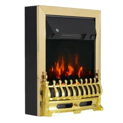 Sale Rootz Elspis - Öppen spis - Elspis Spis - Öppen spis - Fristående - Eldstad Flame - 1000/2000W - Guld - 48,2 X 18,5 X 59,2 Cm Öppna Spisar