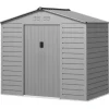 Clearance Rootz Garden Tool Shed - Stålförvaring - Låsbar förvaring - Vattentät och ventilerad - 213 cm x 131 cm x 192 cm Skjul, Garage & Carports