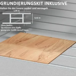 Clearance Rootz Garden Tool Shed - Stålförvaring - Låsbar förvaring - Vattentät och ventilerad - 213 cm x 131 cm x 192 cm Skjul, Garage & Carports