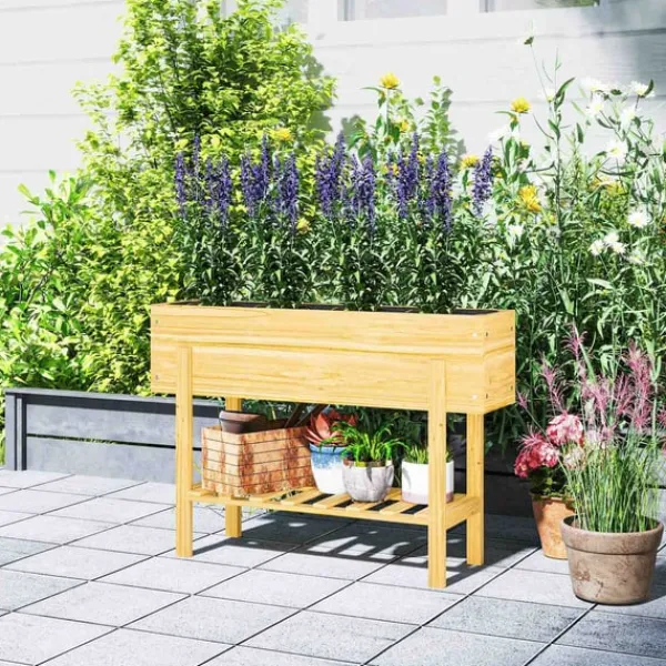 Rootz träblommor - Upphöjd planterare - Garden Bed - Fleece foder - Hälsosam jord - 100 x 30 x 70,5 cm