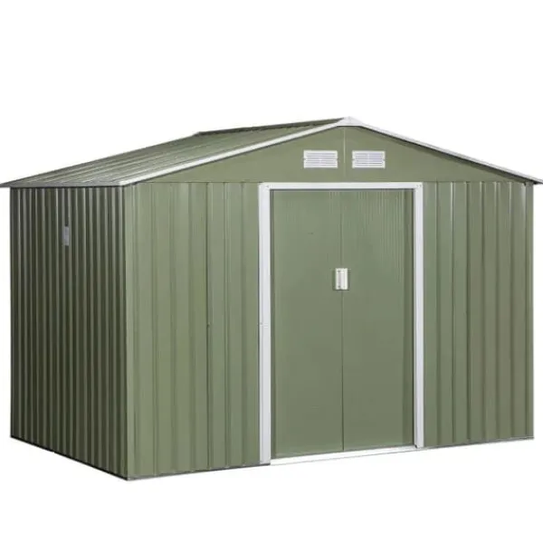 New Rootz Trädgårdsbod - Verktygsskjul - Korrugerat stål - Ljusgrön - 2,77 x 1,95 x 1,92 cm Skjul, Garage & Carports