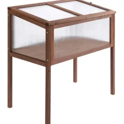 Sale Rootz Upphöjd säng - Odlingsbord - Örtbädd - Växtlåda för trädgården - Balkong och uteplats - Granträ - PC Board - Brun - 90 x 50 x 93 cm Planteringsbänkar
