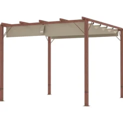 New Rootz 3x3 M Garden Pergola - Terrace Canopy - Patio Cover - UPF30+ Sun Protection - Aluminium Frame - 299x296x232 cm Valvbågar, Spaljéer, Bersåer & Pergolor