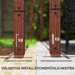 New Rootz 3x3 M Garden Pergola - Terrace Canopy - Patio Cover - UPF30+ Sun Protection - Aluminium Frame - 299x296x232 cm Valvbågar, Spaljéer, Bersåer & Pergolor