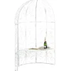 Roséarbåge - Rosie - Halv pavilion - Trädgårdbänk - Vit - Elegant design