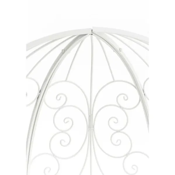 Roséarbåge - Rosie - Halv pavilion - Trädgårdbänk - Vit - Elegant design