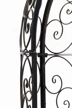 Rosie Half Gazebo with Bench - Bronze Metal Garden Trellis Arbour - 178cm Height