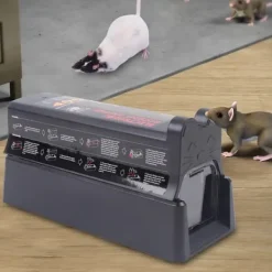 Discount Rått- och musfälla - Elektronisk fälla - 7000 V elstöt - 220 V 60 Hz, nätadapter 6 V/1 A - Plast - 27,5×11,9×12,5 cm - Svart Skadedjursfällor