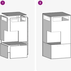 New Rustik utomhus eldstad i väderbeständigt cortenstål | Storlek: 50x50x100 cm Öppna Spisar
